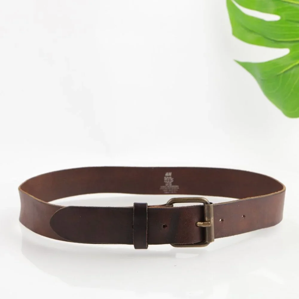 H&M Womens Belt Size Small 30 Brown Leather 1 1/2